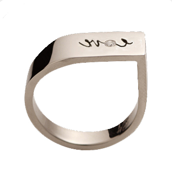 Off The Wall | Womens Wedding Ring | 18k White Gold - Click Image to Close